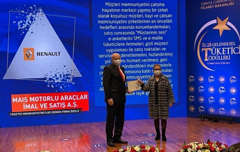 TİCARET BAKANLIĞI RENAULT MAİS’İN MÜŞTERİ MEMNUNİYETİ İLKELERİNİ ÖDÜLLENDİRDİ